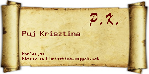 Puj Krisztina névjegykártya